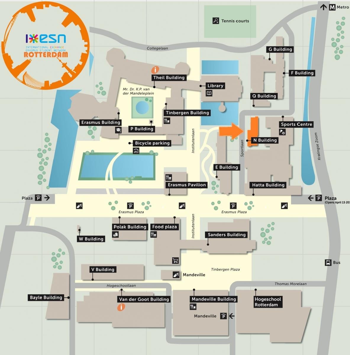 Zemljevid erasmus university Rotterdam 