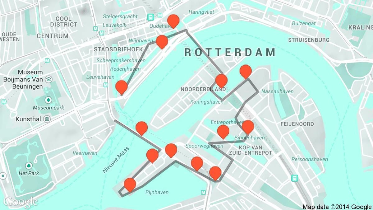 Zemljevid Rotterdam arhitektura 