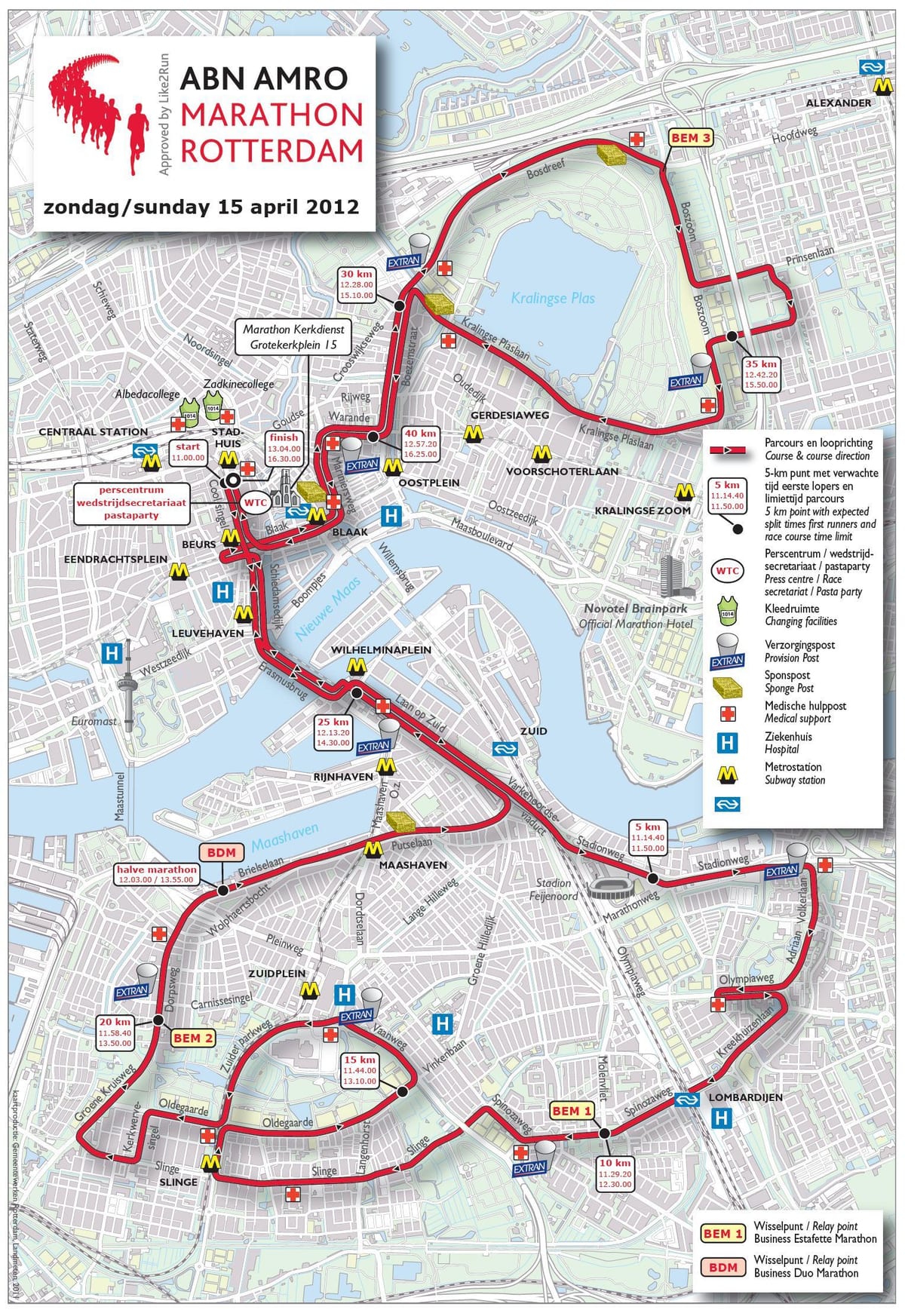 Zemljevid Rotterdam maraton