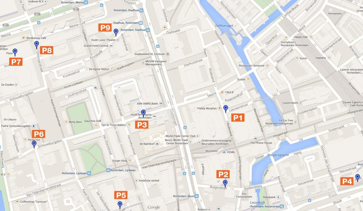 Zemljevid Rotterdam parkirne cone 
