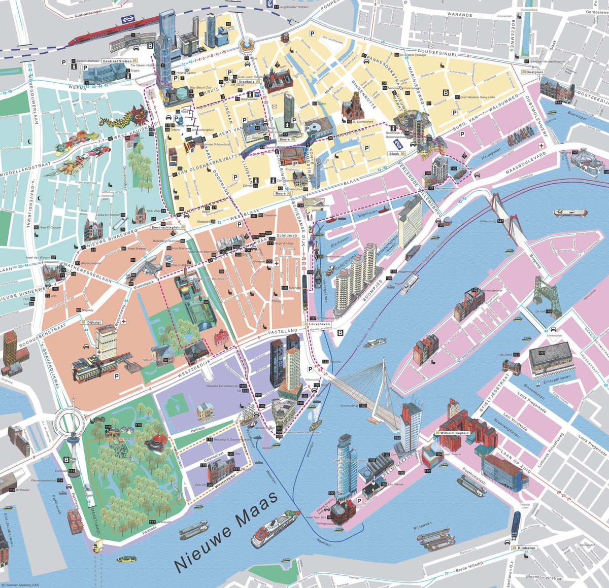 Zemljevid Rotterdam turistični