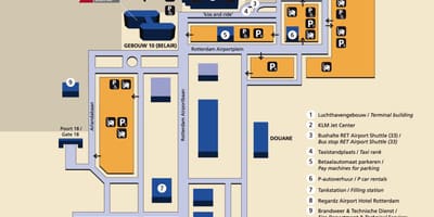 Zemljevid Rotterdam letališče 