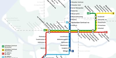 Rotterdam zemljevid podzemne železnice